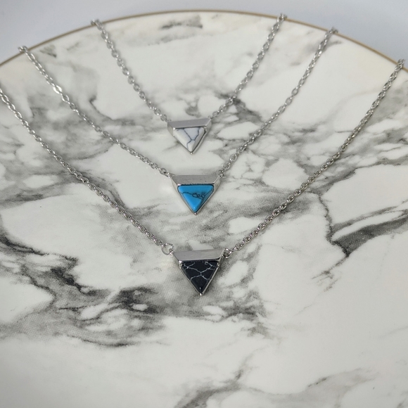 Geometric Triangle Necklaces - Picture 3 of 4